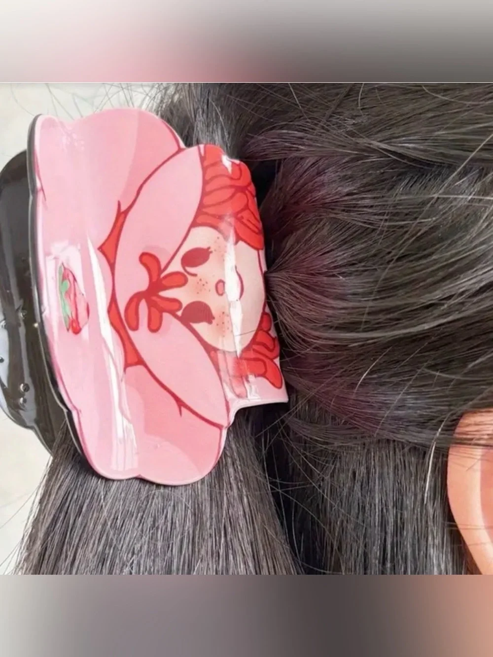 Hair Clip Strawberry Shortcake Pink French Style